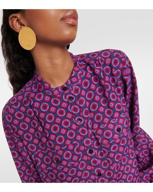 A.P.C. Purple Bedrucktes Minikleid Mathilde
