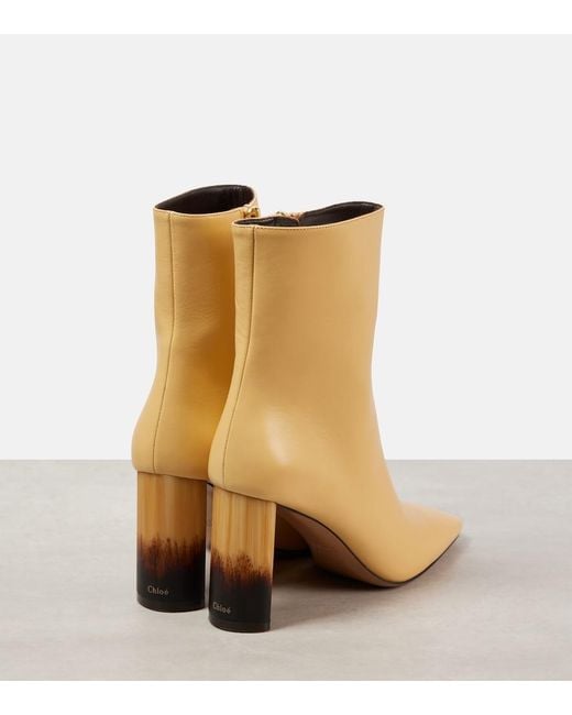 Chloé Natural Georgia Leather Ankle Boots