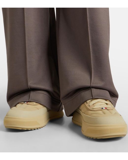 Moncler Natural Altive Leather-Trimmed Sneakers
