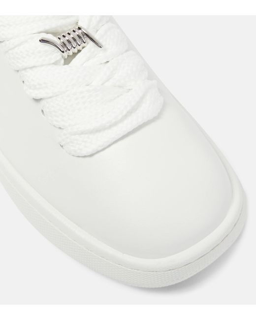 Burberry White Leather Box Sneakers