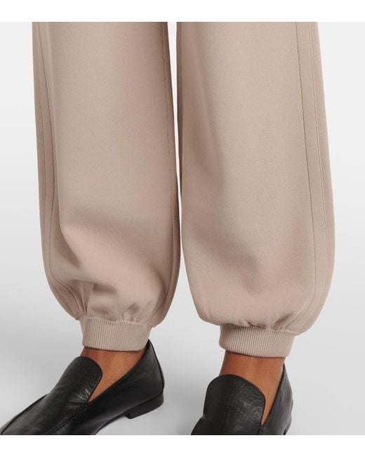 Max Mara Natural Tirreno Crepe Wide-Leg Pants