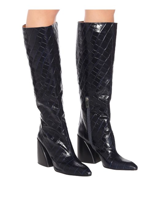 chloe croc boots