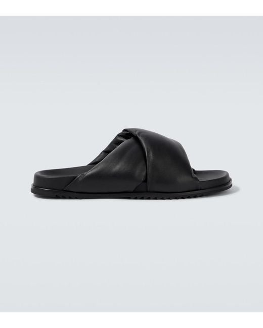 Rick Owens Black Donut Granola Leather Sandals for men