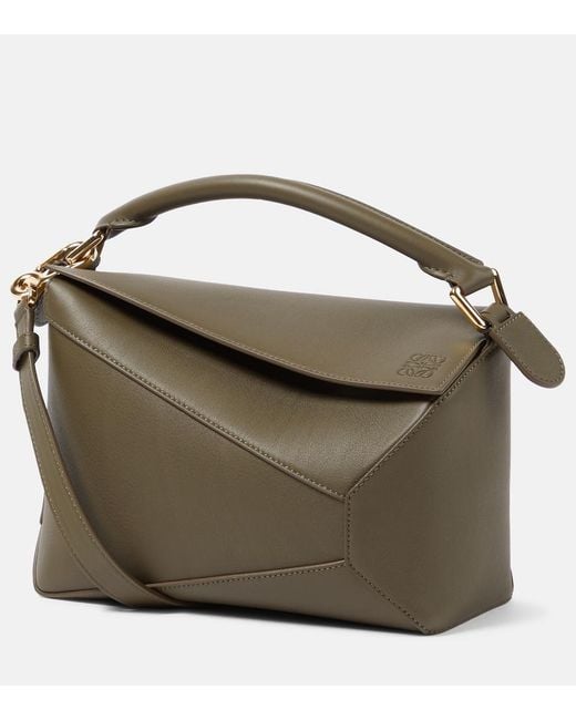 Loewe Metallic Puzzle Edge Small Leather Top-Handle Bag