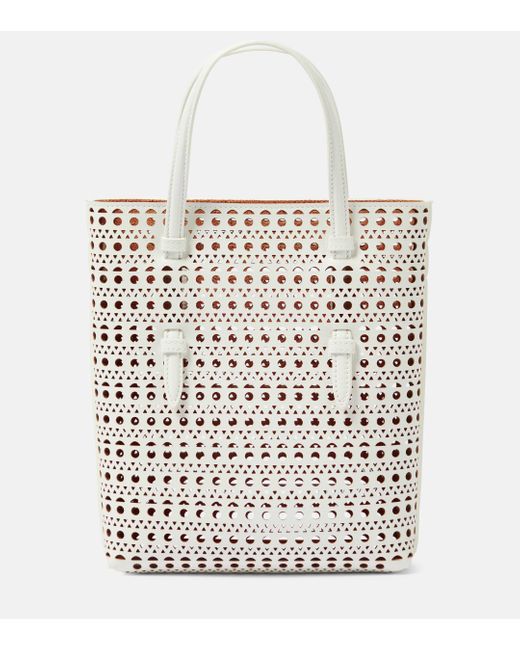 Alaïa White Mina Ns Neo Vienne Leather Tote Bag