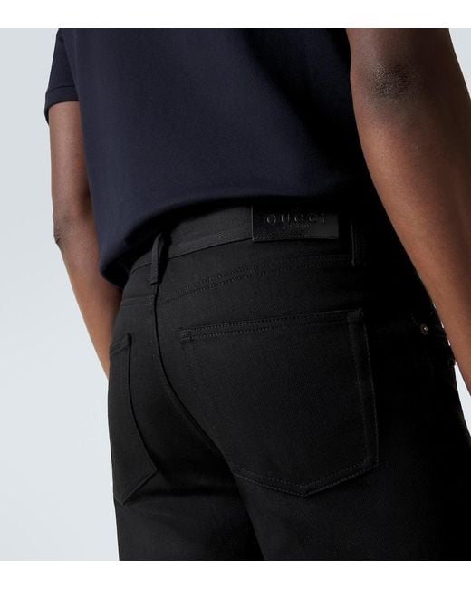 Gucci Flared Jeans Horsebit in Black für Herren