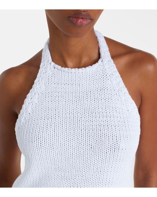 Rohe White Knitted Halterneck Cotton Top