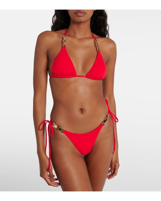 Top bikini Anguilla a triangolo di Melissa Odabash in Red
