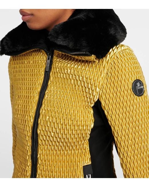 Fusalp Black Montana Faux Fur-trimmed Quilted Ski Jacket