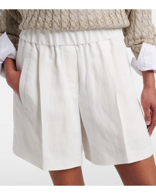Bermuda A Taille Haute Brunello Cucinelli en coloris White