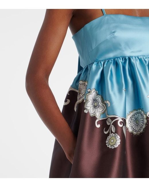 ALÉMAIS Blue Gia Printed Maxi Dress