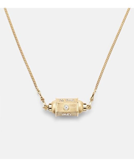 Marie Lichtenberg Metallic Love You 18Kt Locket Necklace With Diamond And Ruby