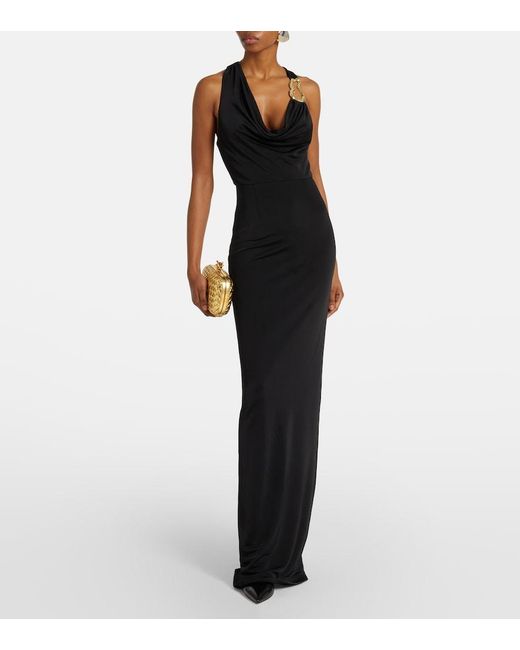 Rebecca Vallance Black Domenica Halterneck Gown