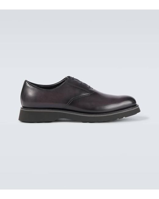 Berluti Black Leather Cap-Toe Oxford Dress Shoes for men