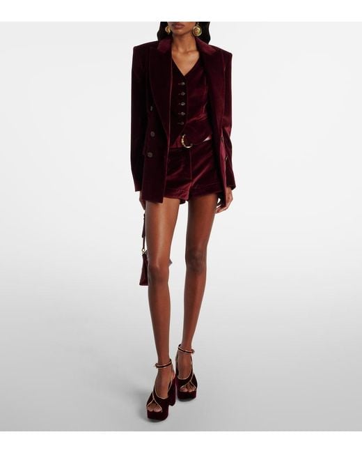 Etro Red 120 Velvet Platform Sandals