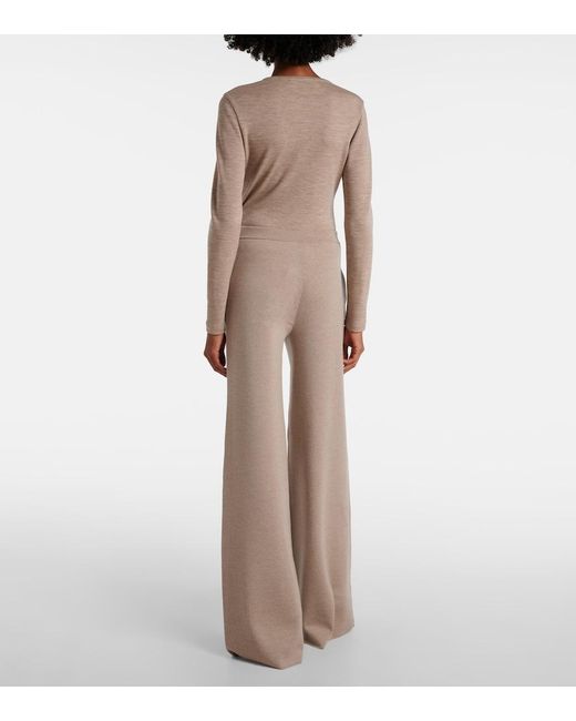 Ralph Lauren Natural Wool Wide-Leg Pants