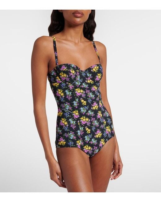 Dolce & Gabbana Black Floral Swimsuit