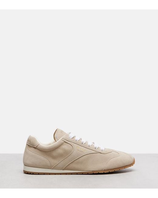 Prada White Suede Sneakers