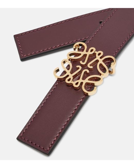 Loewe Purple Anagram Leather Belt