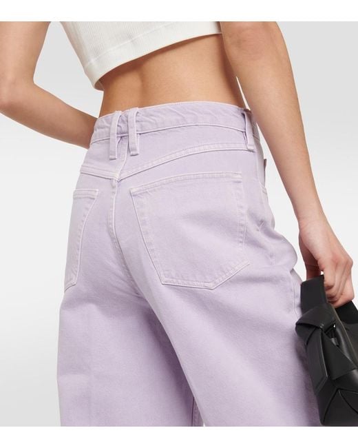 FRAME Purple Le High 'N' Tight Wide-Leg Jeans