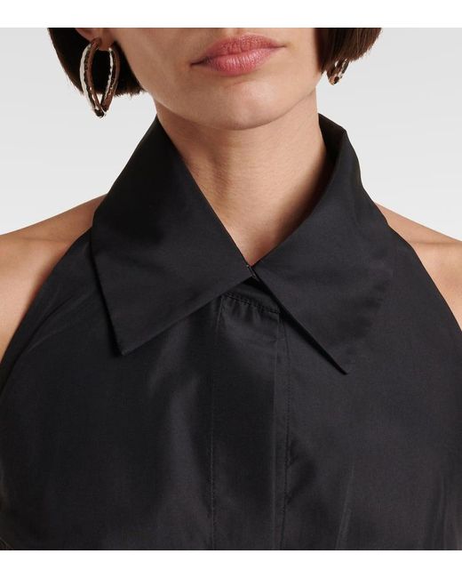 Norma Kamali Black Halterneck Belted Maxi Dress
