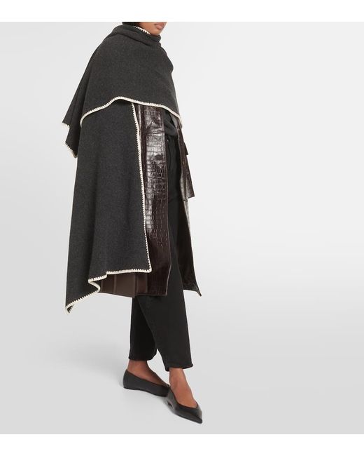 Sciarpa in lana e cashmere di Totême  in Black