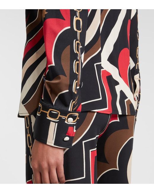 Emilio Pucci Red Istrice Satin Jersey Shirt