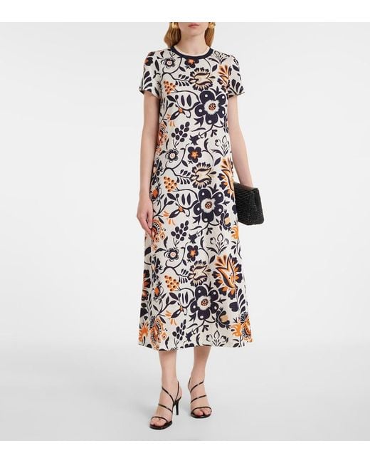 LaDoubleJ White Sporty Swing Cotton Jersey Midi Dress