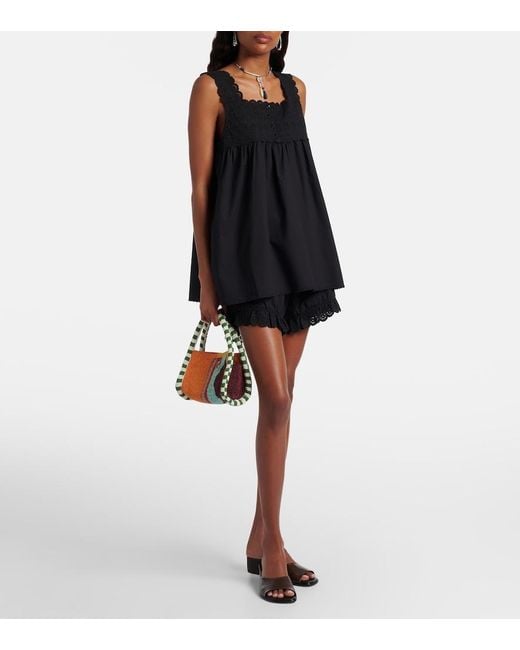 Posse Black Ezra Broderie Anglaise Cotton Top