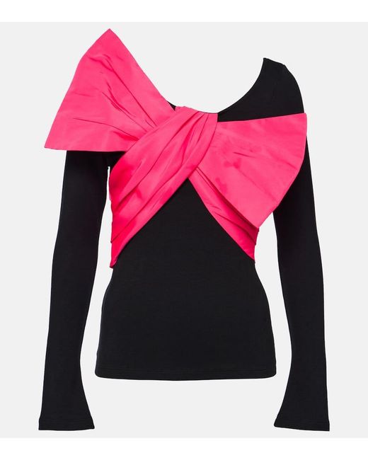 Top De Jersey Con Lazo Balmain de color Pink