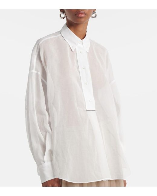 Brunello Cucinelli White Cotton Oxford Shirt