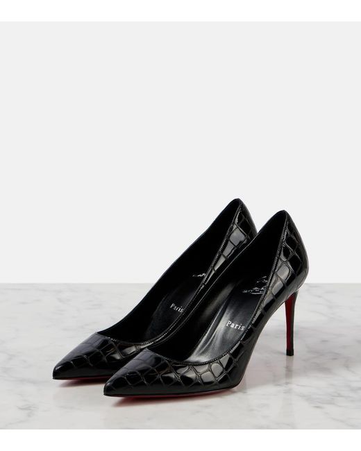 Escarpins Kate 85 En Cuir Embosse Christian Louboutin en coloris Black
