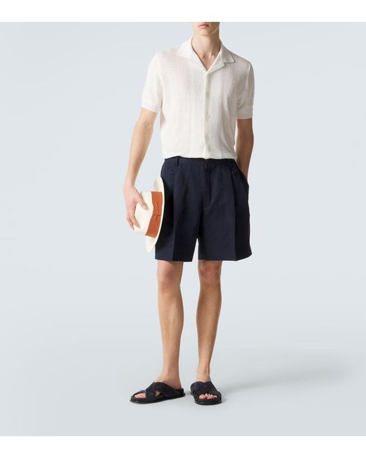 Brioni White Linen And Cotton Shirt for men