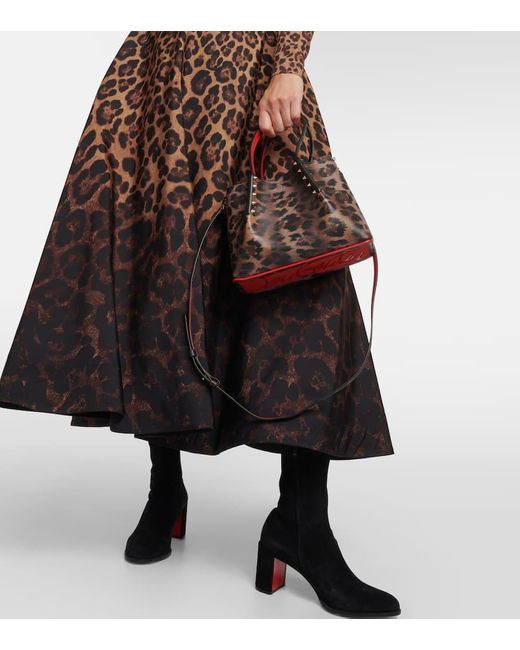 Christian Louboutin Brown Cabarock Small Leopard-Print Tote