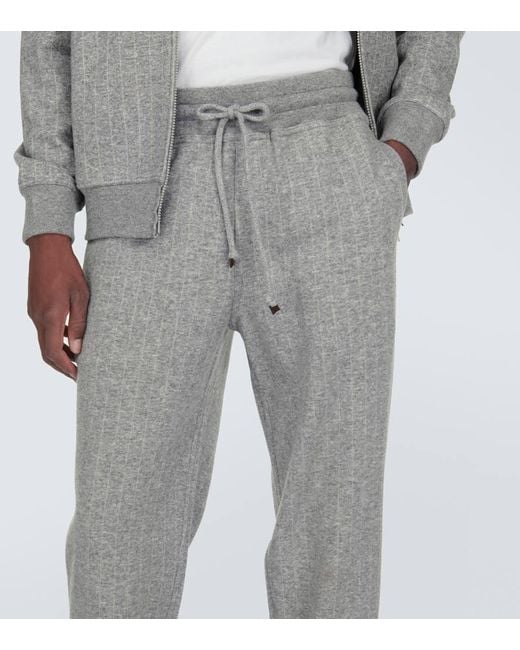 Pantalones de cachemir y algodon Brunello Cucinelli de hombre de color Gray