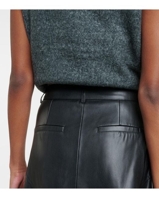 Proenza Schouler Black White Label Jesse Faux Leather Midi Skirt