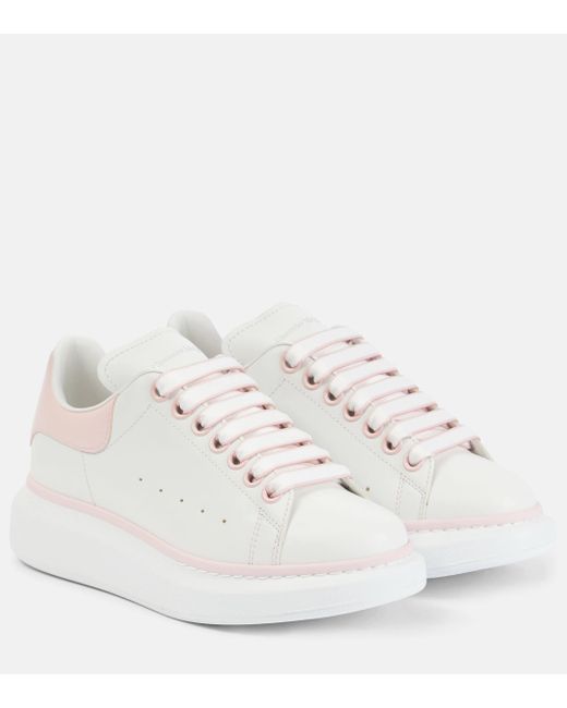 Alexander McQueen White Oversized Leather Sneakers