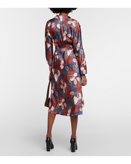 Vince Red Nouveau Magnolia Shirt Dress