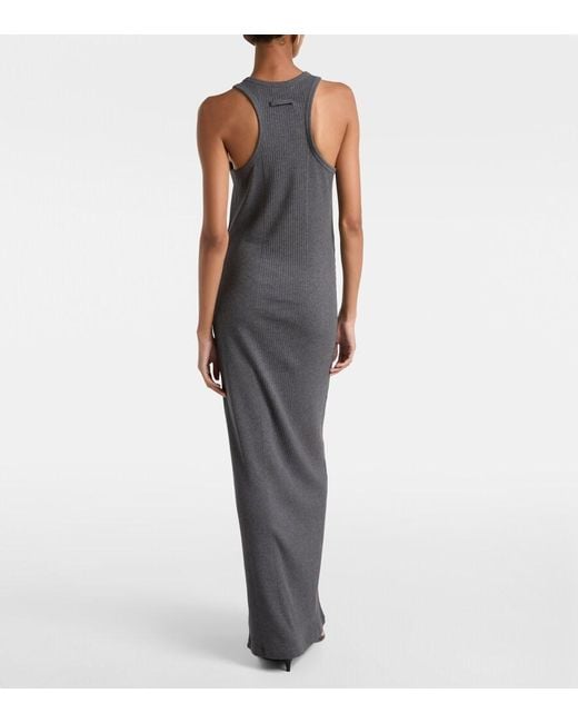 Jean Paul Gaultier Gray Cotton Jersey Maxi Dress