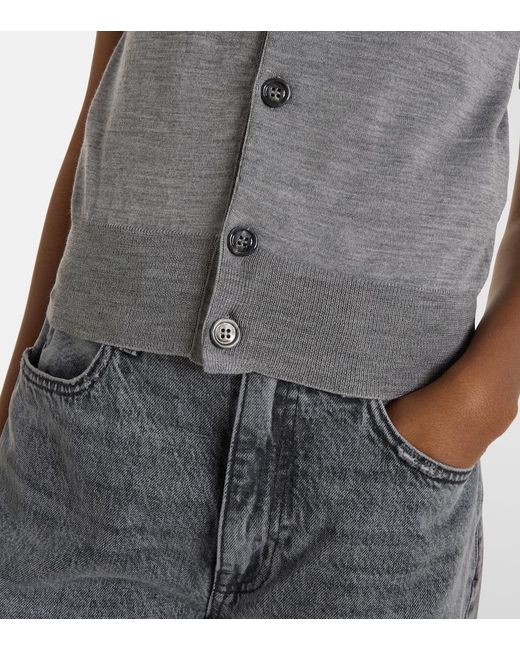 AMI Gray Wool Cardigan