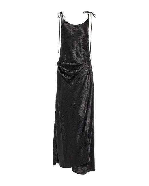Acne Studios Satin Maxi Dress in Black | Lyst