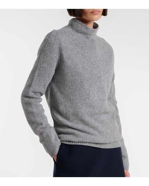 Max Mara Gray Wool And Cashmere-Blend Sweater