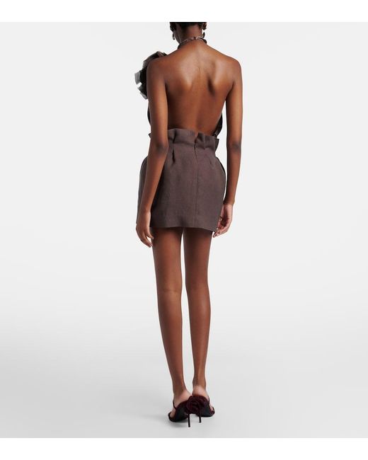 Magda Butrym Brown Linen Miniskirt