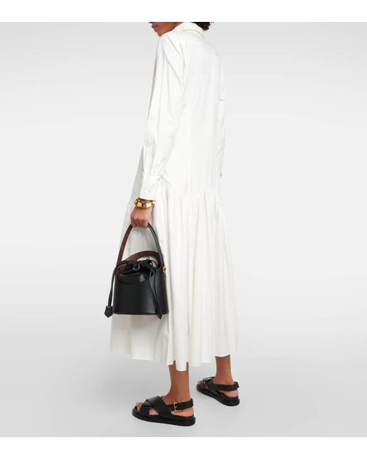 Vestido camisero de mezcla de algodon Polo Ralph Lauren de color White