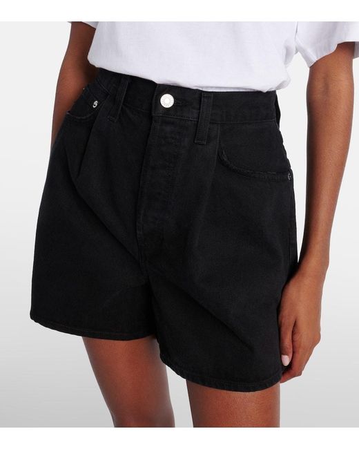 Agolde Black High-Rise Jeansshorts Rhoda