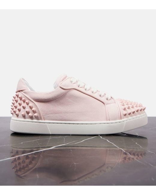 Christian Louboutin Pink Vieira 2 Studded Leather Sneakers