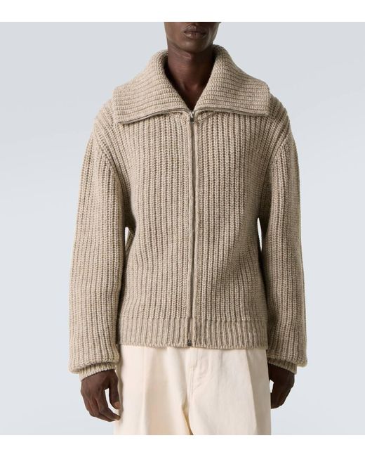 Lemaire Natural Alpaca And Yak Wool Zip-Up Cardigan for men