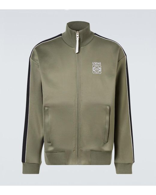 Loewe Green Anagram Jersey Track Jacket for men