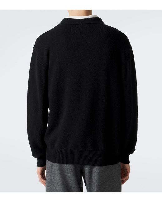 Lisa Yang Black Rufus Cashmere Polo Sweater for men