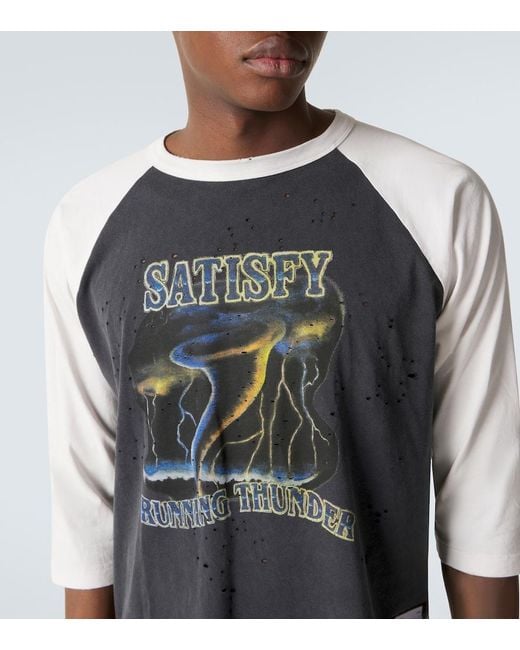 Satisfy Gray Mothtech Printed Cotton T-Shirt for men
